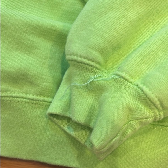 womens medium (fits like small) Bright Green Sweatshirt embroidered beach LBU - Picture 6 of 7